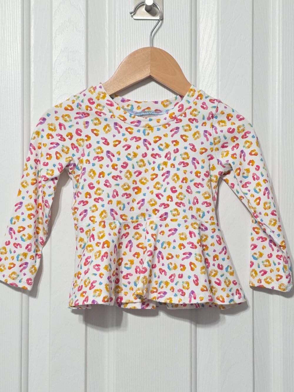 Baby girl leopard print peplum top, 12/18m